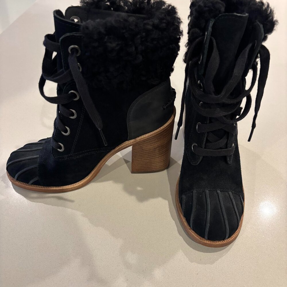 UGG Jaxon High Heel Boot Black 6.5 - NEW